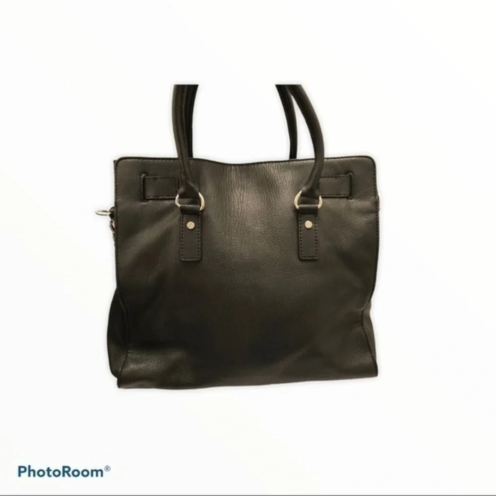 Michael kors black leather large Hamilton tote bag